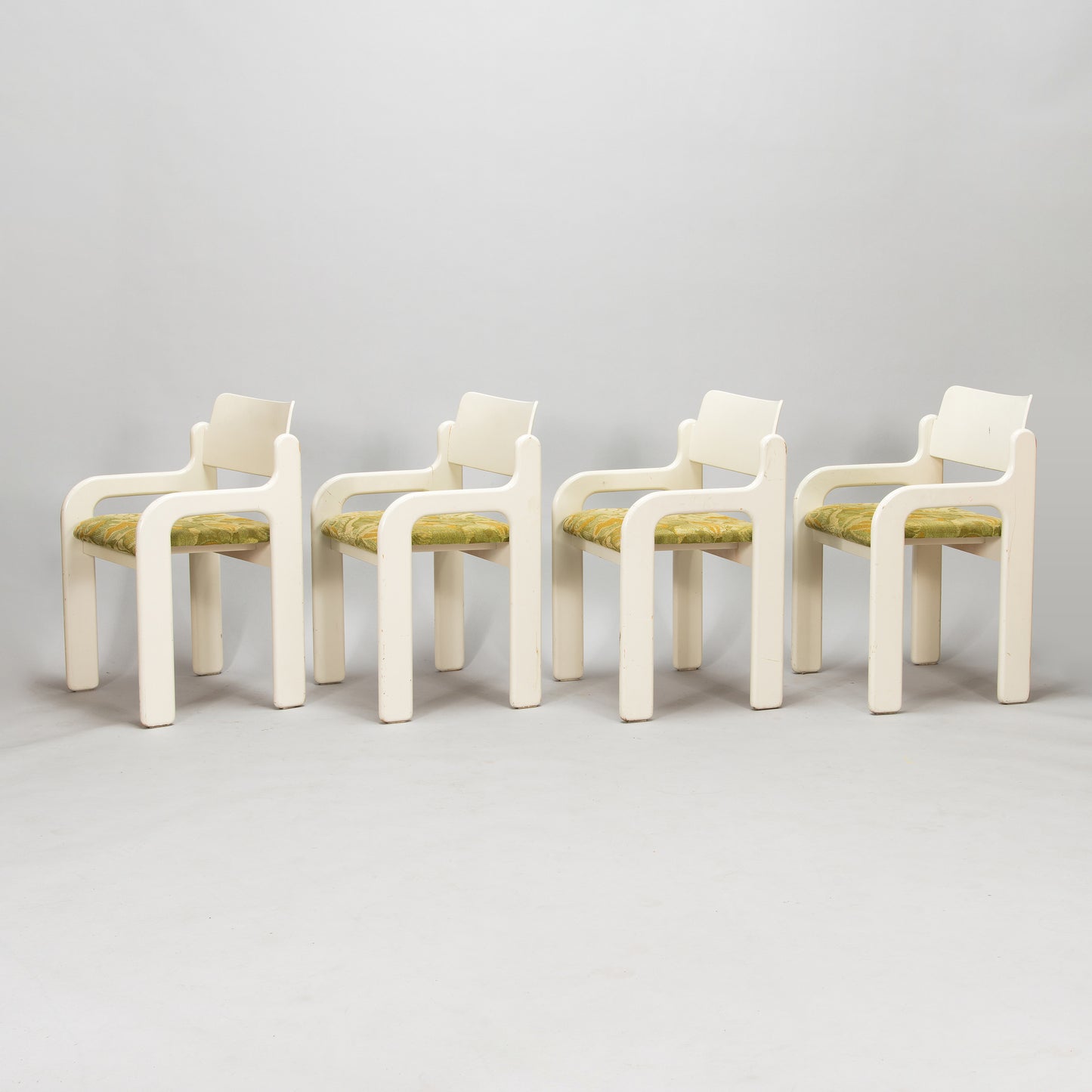 Eero Aarnio 4 Chairs Model Flamingo for Asko Finland Marked, 1970s