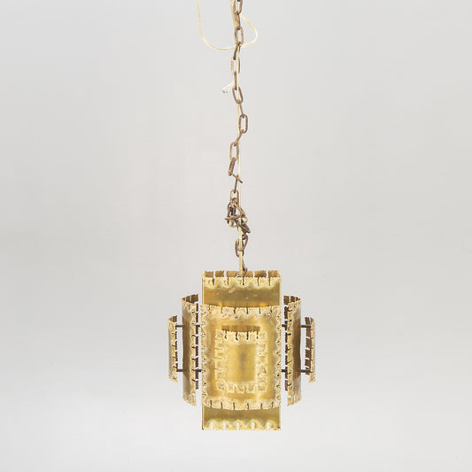 Svend Aage Holm Sorensen Brass Ceiling Lamp, Denmark, 1970