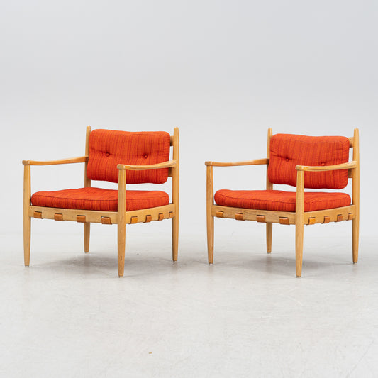 Eric Merthen, Pair of Oak Cadett Easy Chairs, Sweeden, 1960s