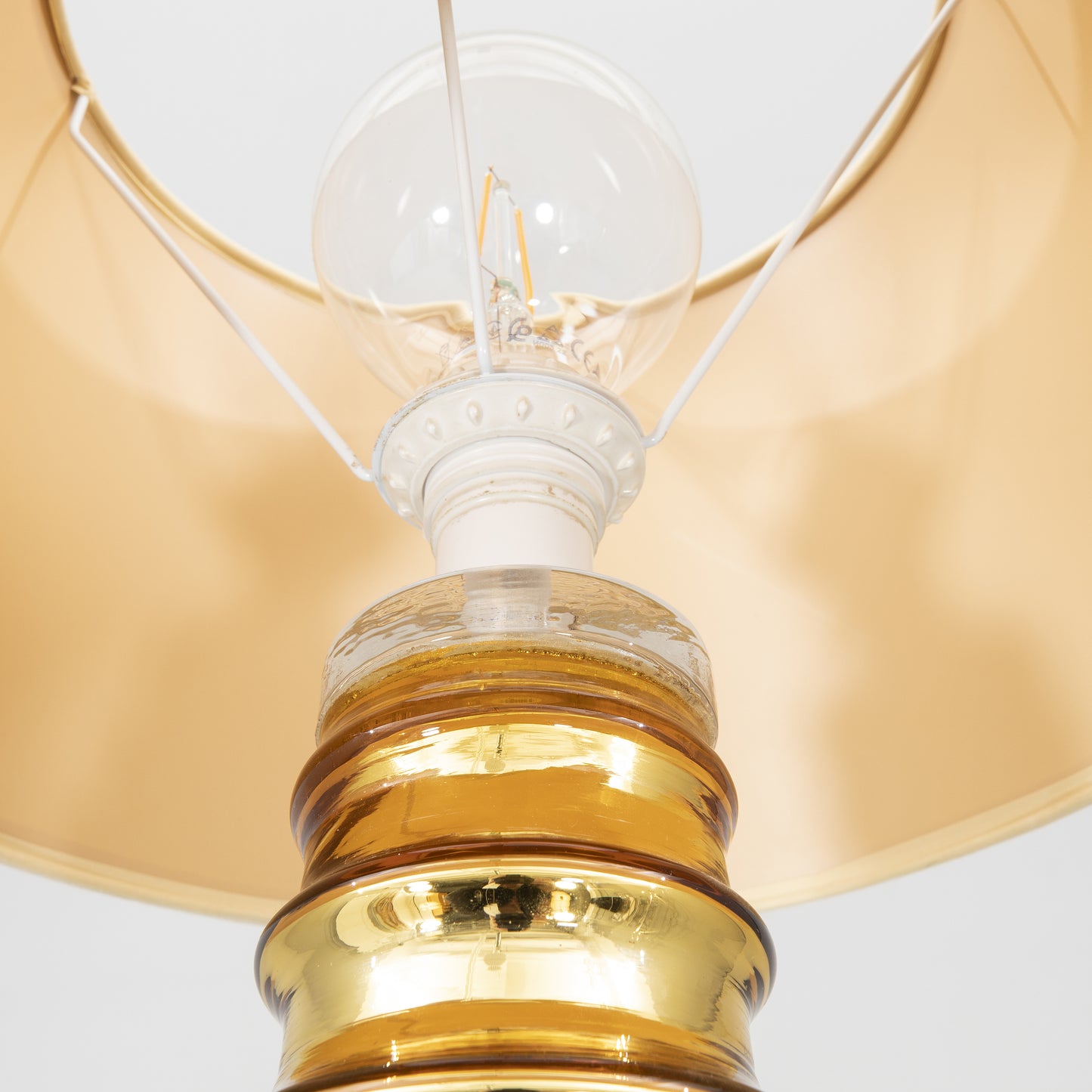 Golden glass lamp by Gustav Leek for Flygsfors, Sweden, 1960