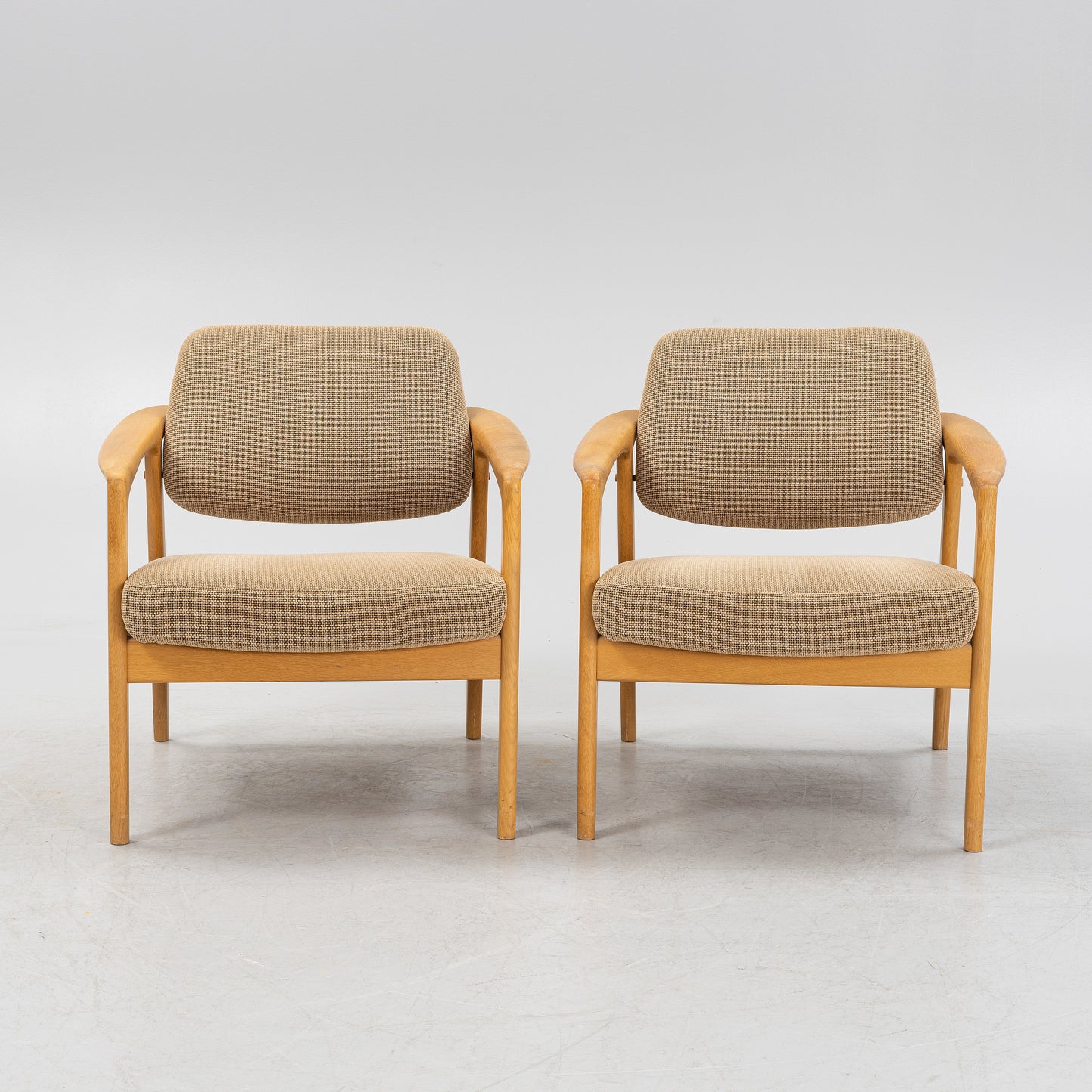 Folke Ohlson Rare Model "Ascot" Oak Armchair a pair by DUX, Sweden, 1960