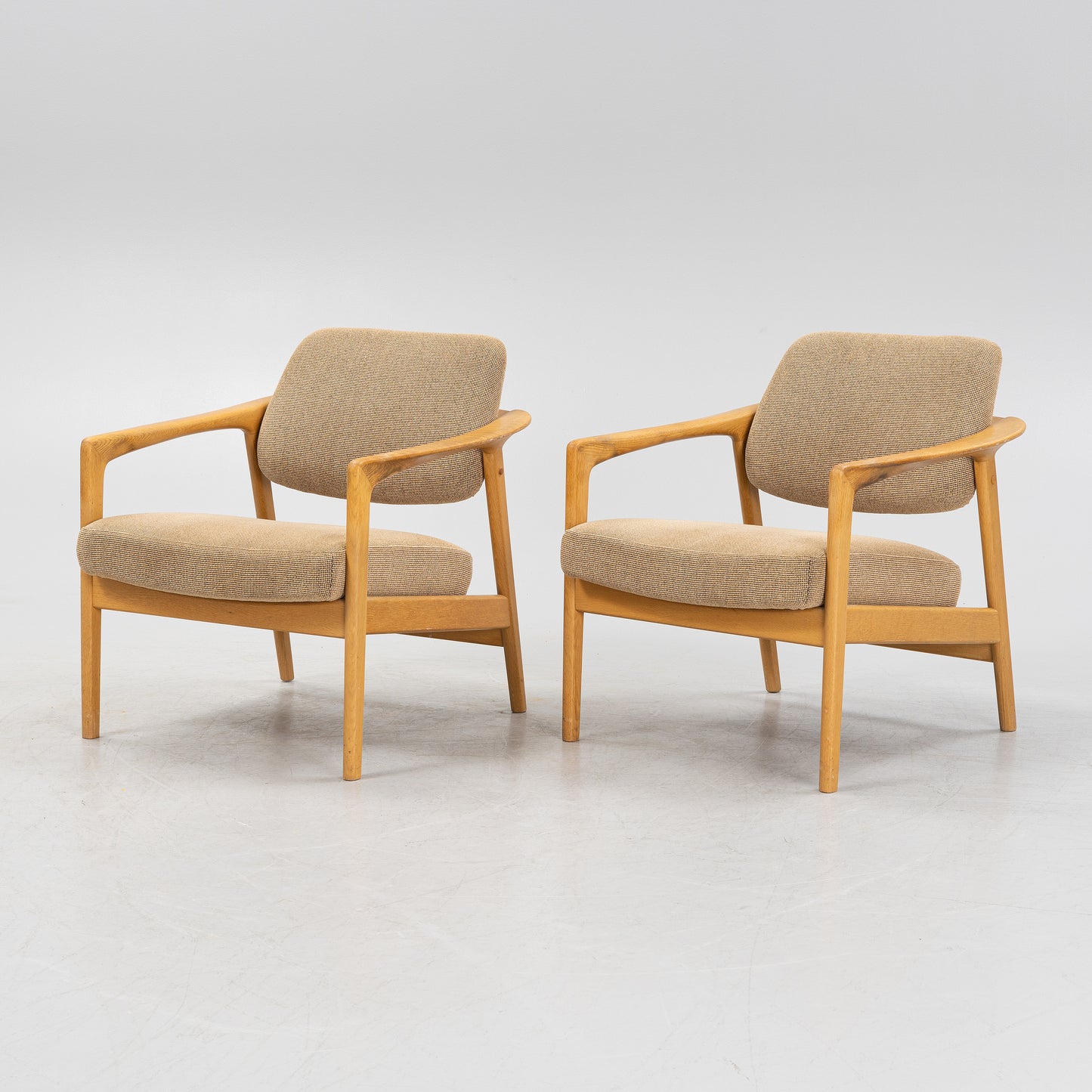 Folke Ohlson Rare Model "Ascot" Oak Armchair a pair by DUX, Sweden, 1960