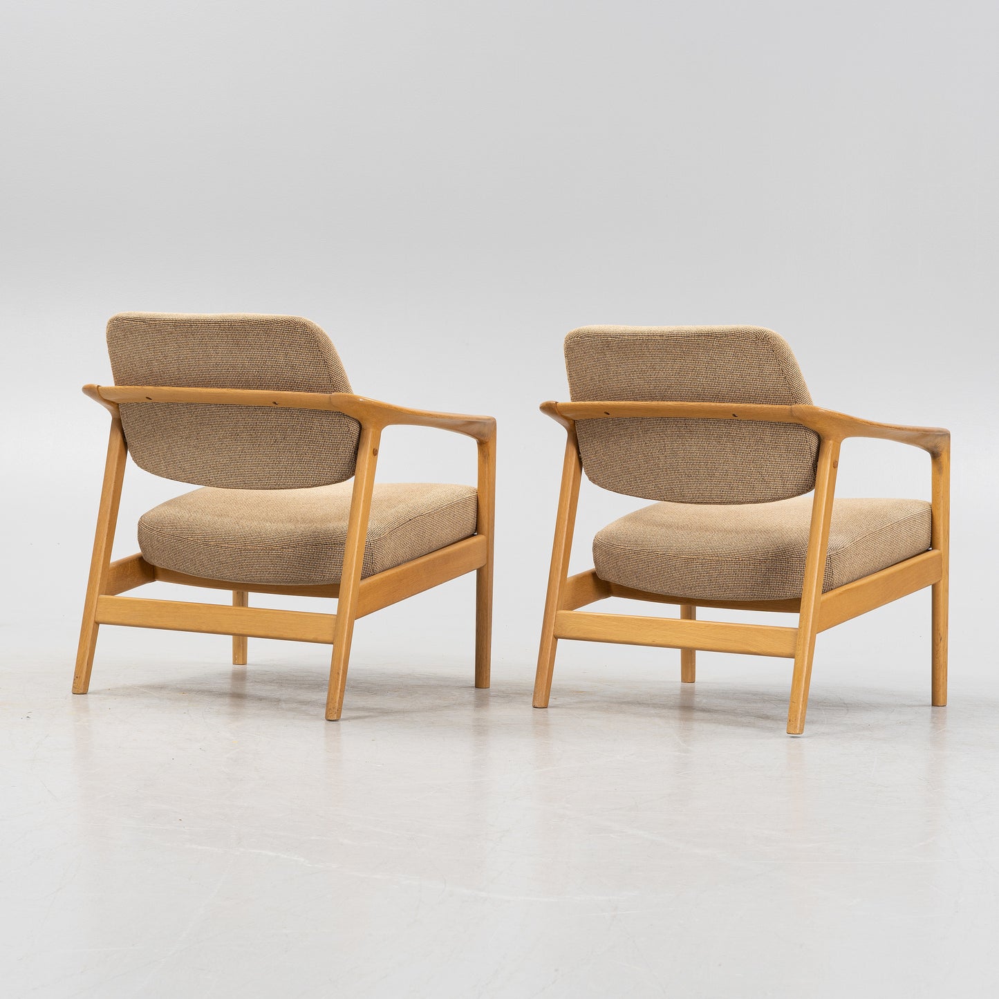 Folke Ohlson Rare Model "Ascot" Oak Armchair a pair by DUX, Sweden, 1960