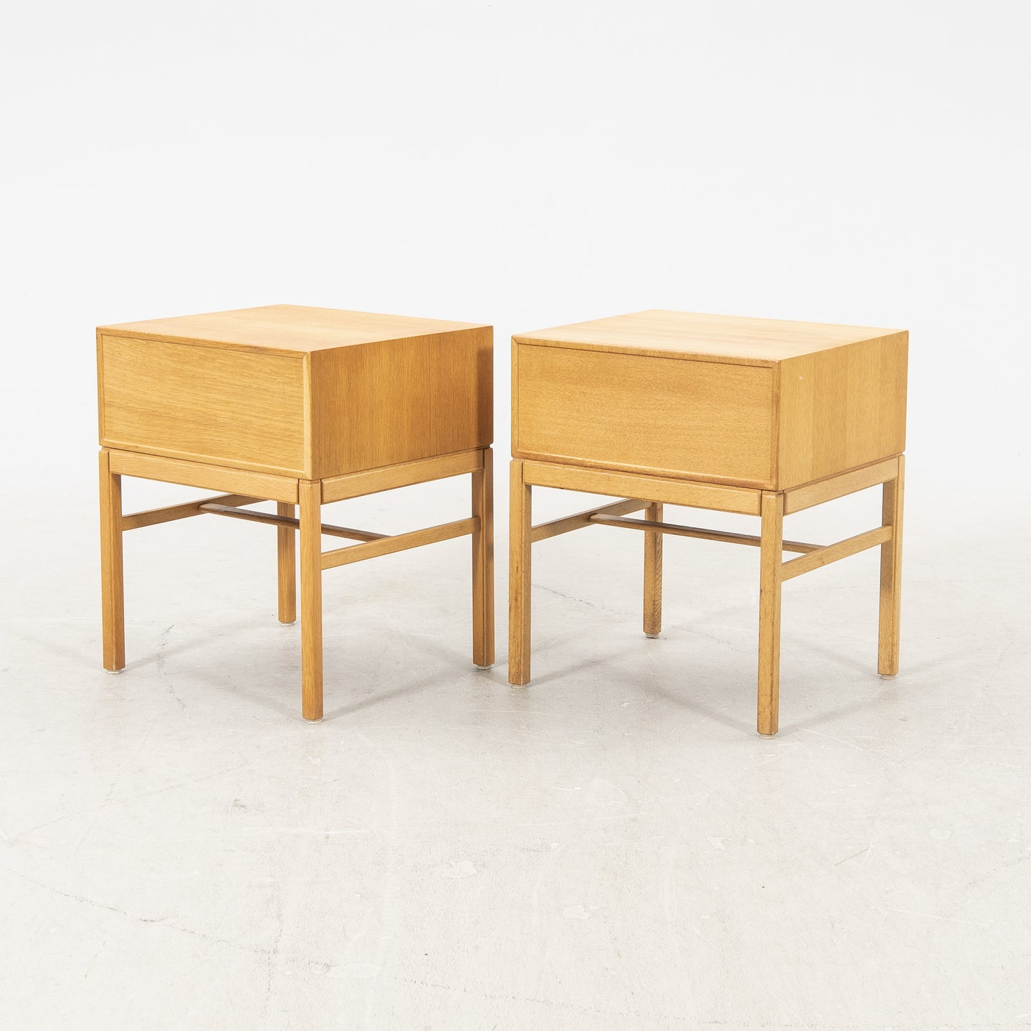 Sven Engström Gunnar Myrstrand bedside tables, "Casino", a pair Oak Sweden 1960