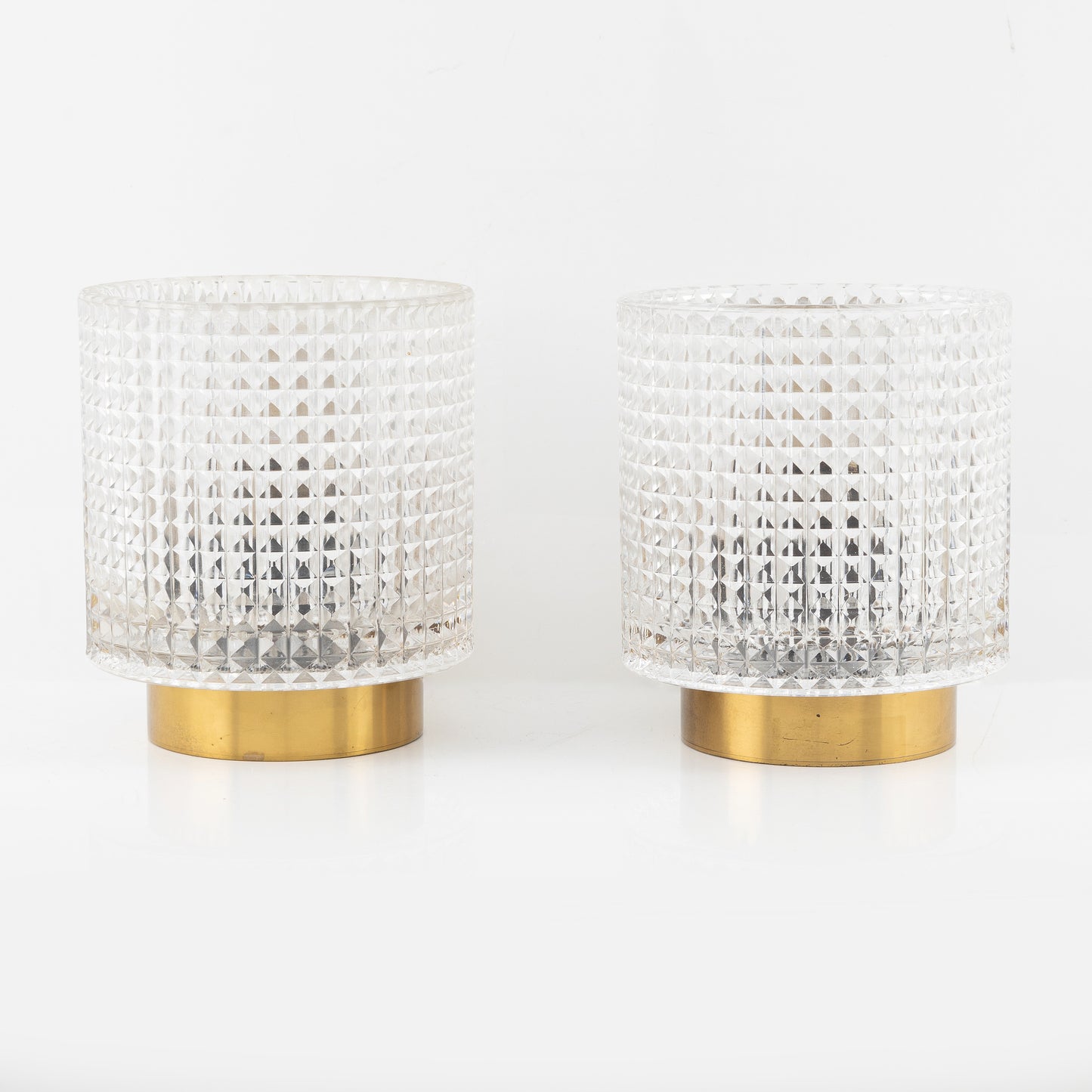 Carl Fagerlund for Orrefors Brass and Glass Pair of Sconces Sweden 1960