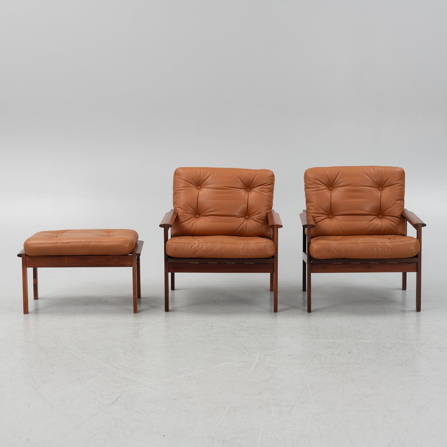 Illum Wikkelso pair of 'Capella'  armchairs - Denmark 1960