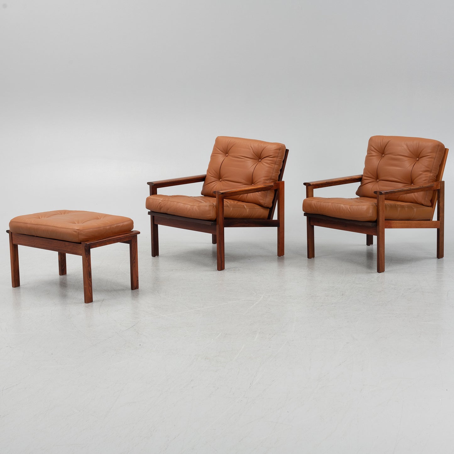 Illum Wikkelso pair of 'Capella'  armchairs - Denmark 1960