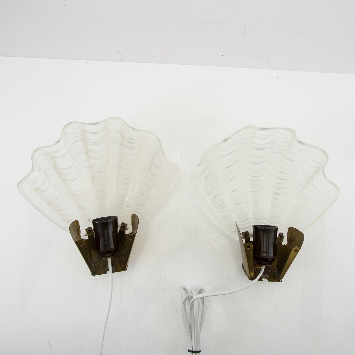 ASEA, Wall Sconces, Model Coquille Set of Two Shell Shaped Sweden 1950