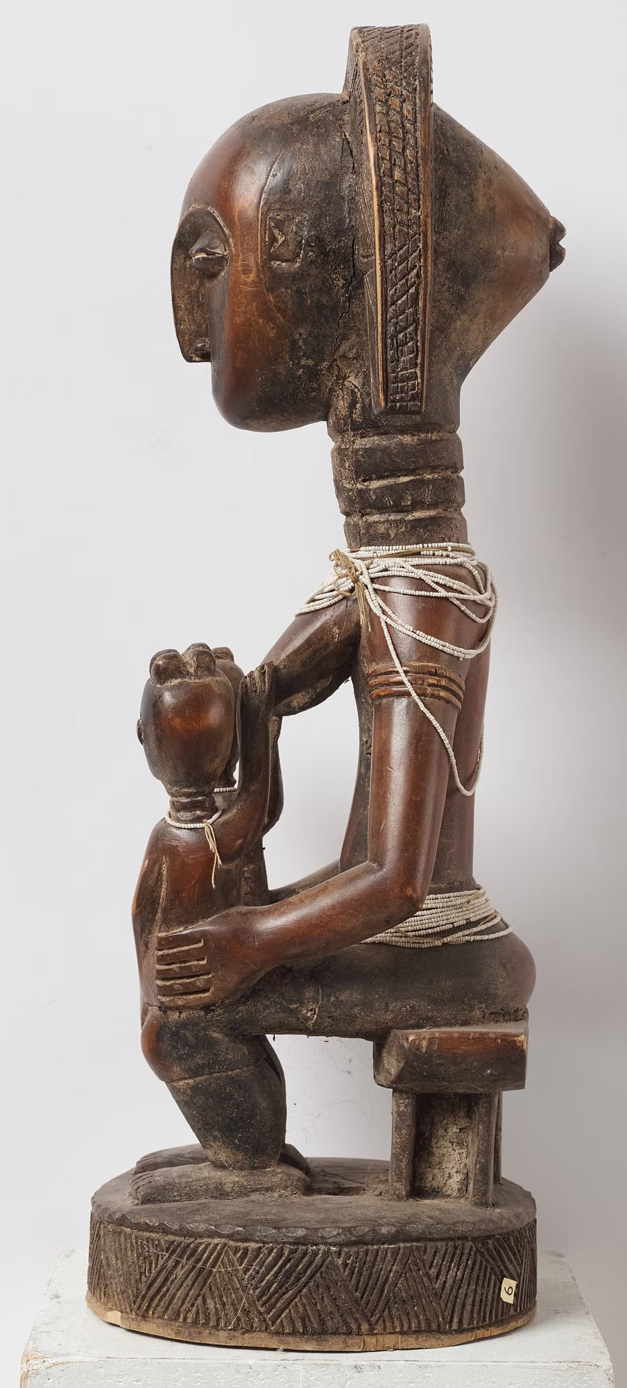 African Baule statue Mother with Childs, Ivory Coast mid  XXem