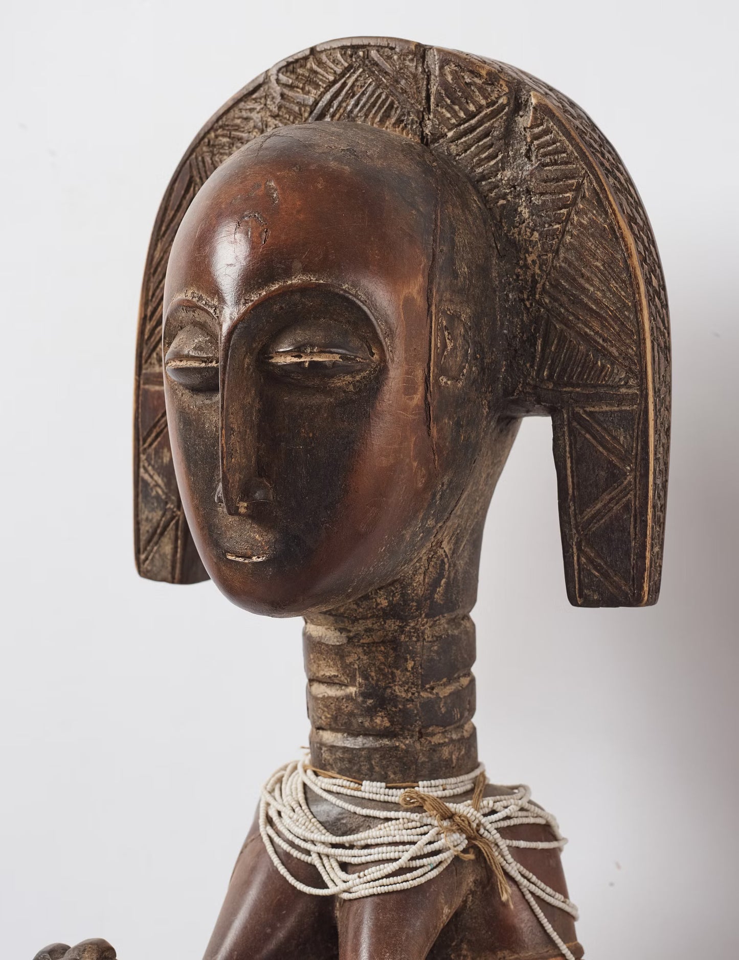 African Baule statue Mother with Childs, Ivory Coast mid  XXem