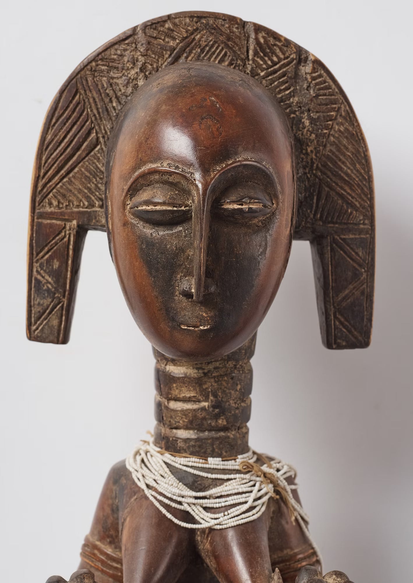 African Baule statue Mother with Childs, Ivory Coast mid  XXem
