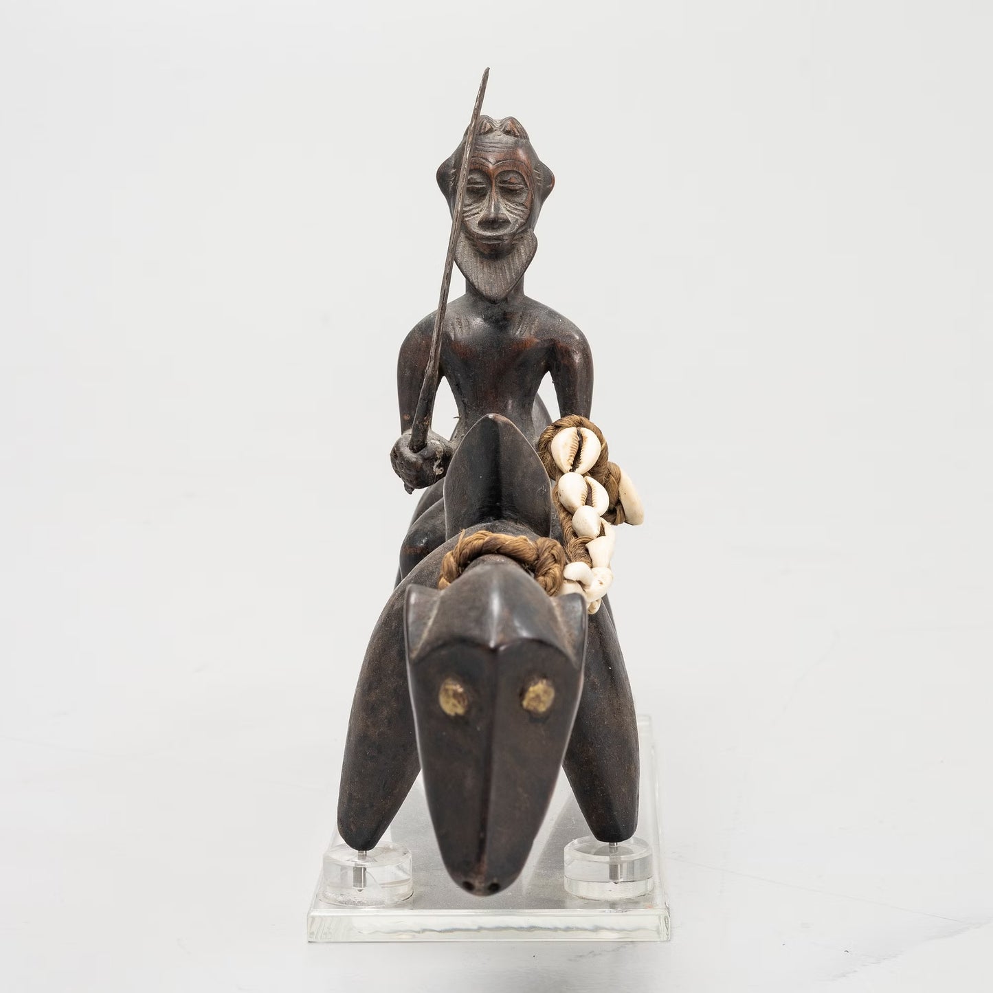 African statue Senoufo Horserider stylised figure Ivory Coast  C 1950s