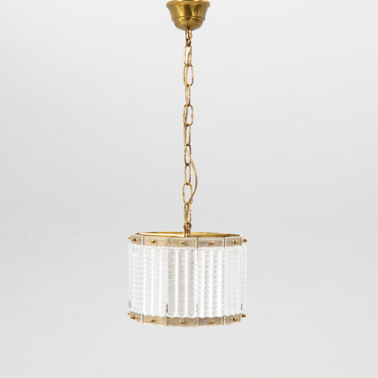 Orrefors ceiling lamp Brass and glass Sweden 1960