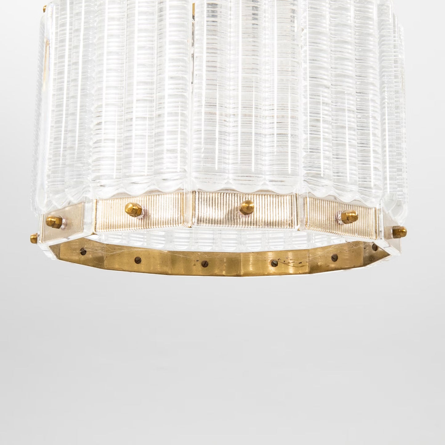 Orrefors ceiling lamp Brass and glass Sweden 1960