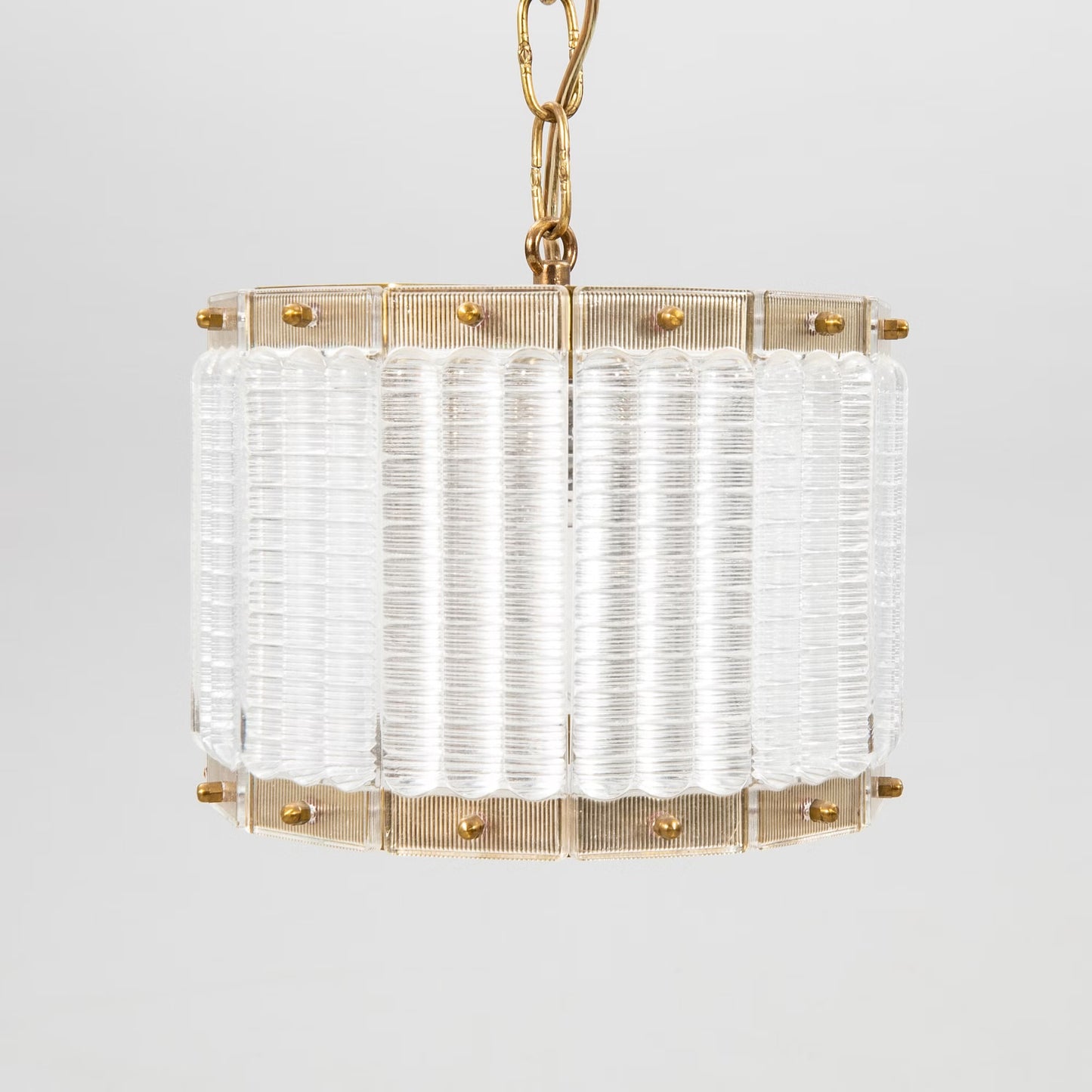 Orrefors ceiling lamp Brass and glass Sweden 1960