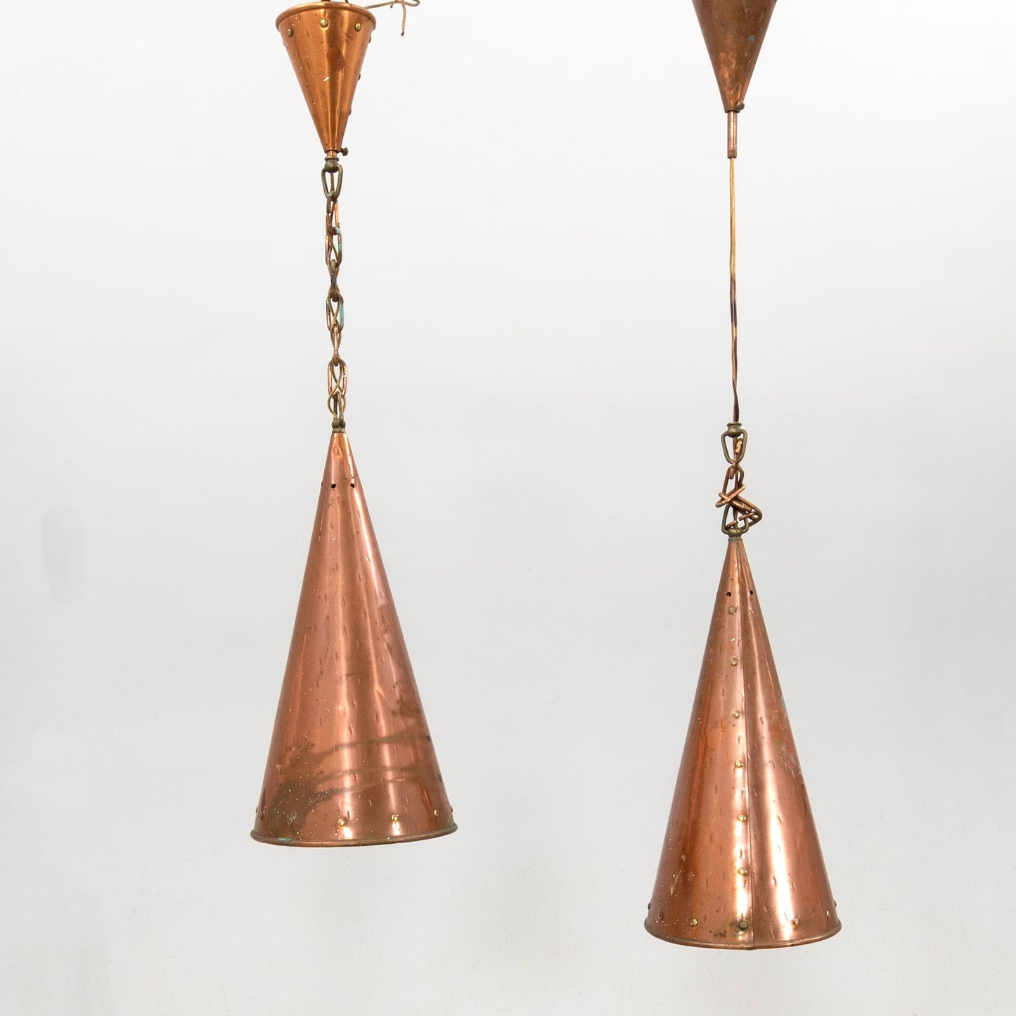 E.S Horn Aalestrup pendant lamp hand-hammered copper Denmark 1950s