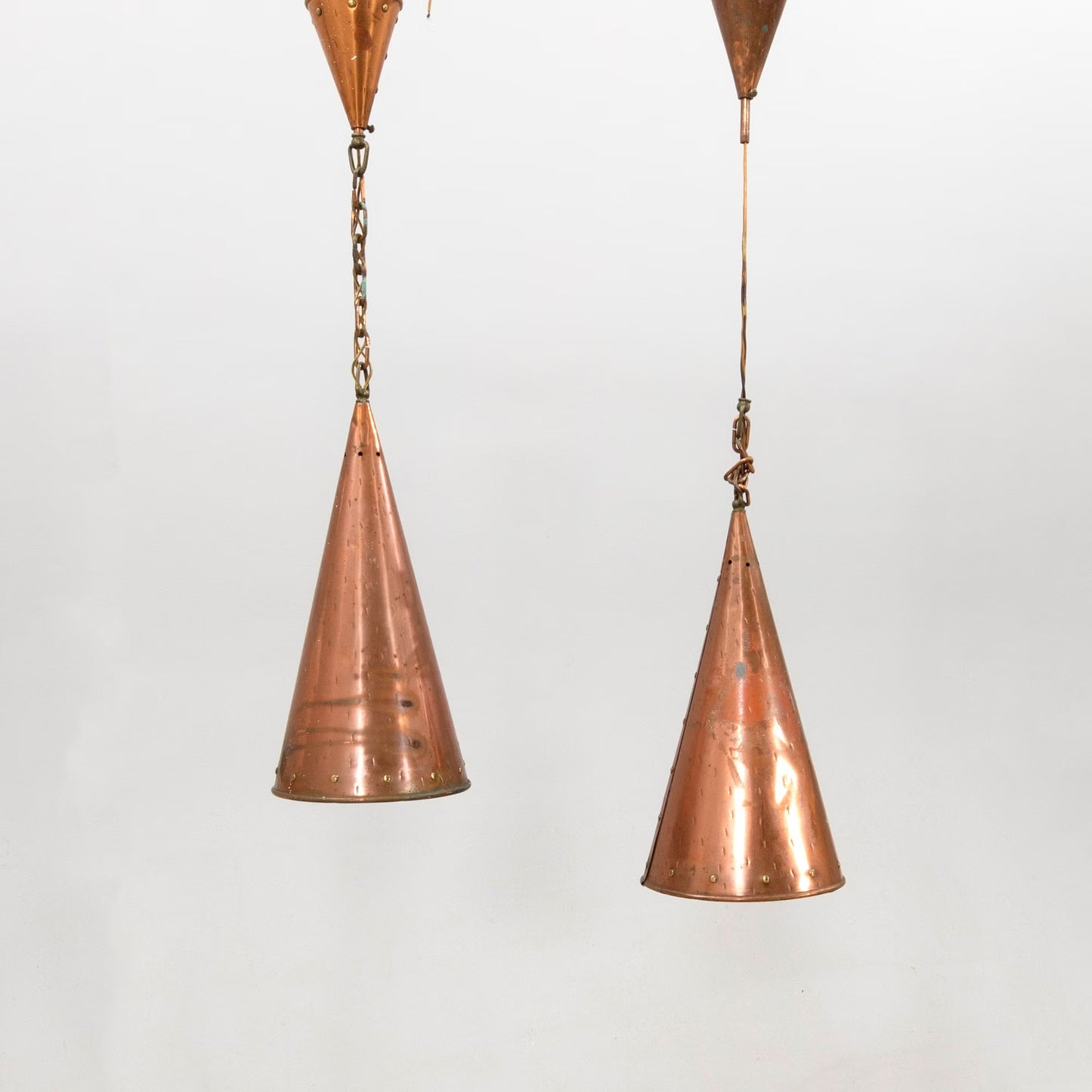 E.S Horn Aalestrup pendant lamp hand-hammered copper Denmark 1950s