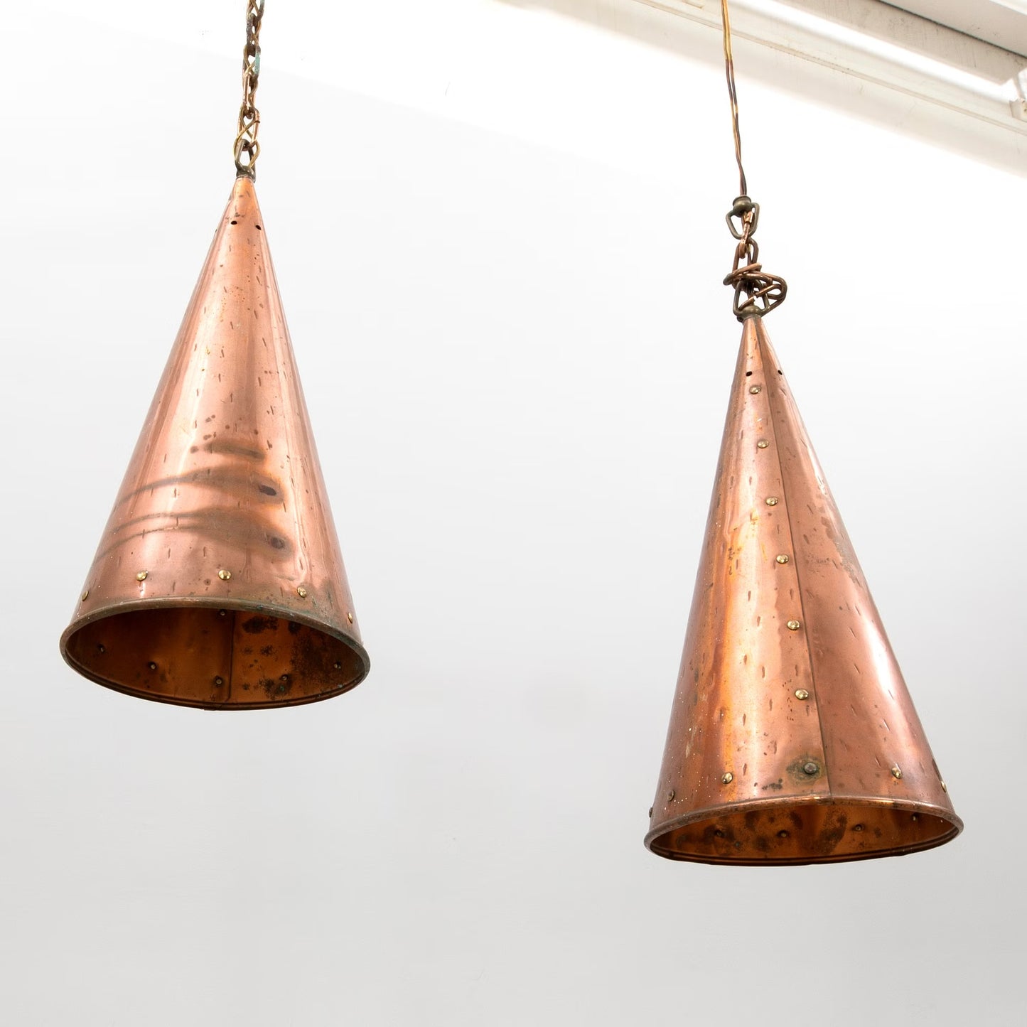 E.S Horn Aalestrup pendant lamp hand-hammered copper Denmark 1950s