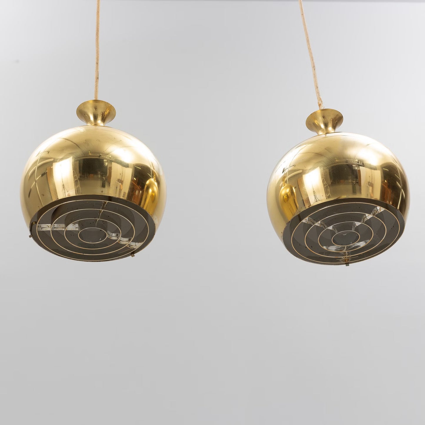 Helge Zimdal two "Löken" ceiling lamps Sweden 1970's