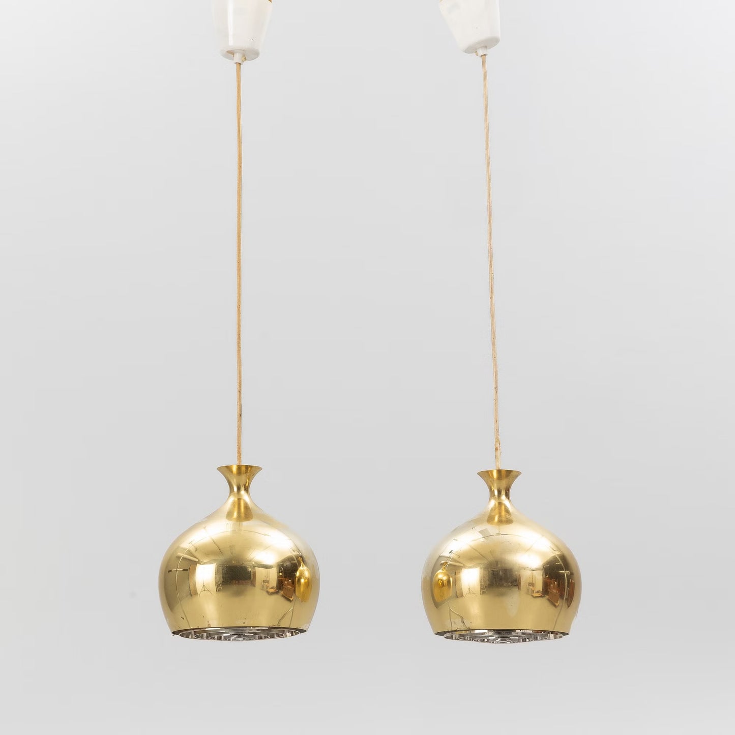 Helge Zimdal two "Löken" ceiling lamps Sweden 1970's