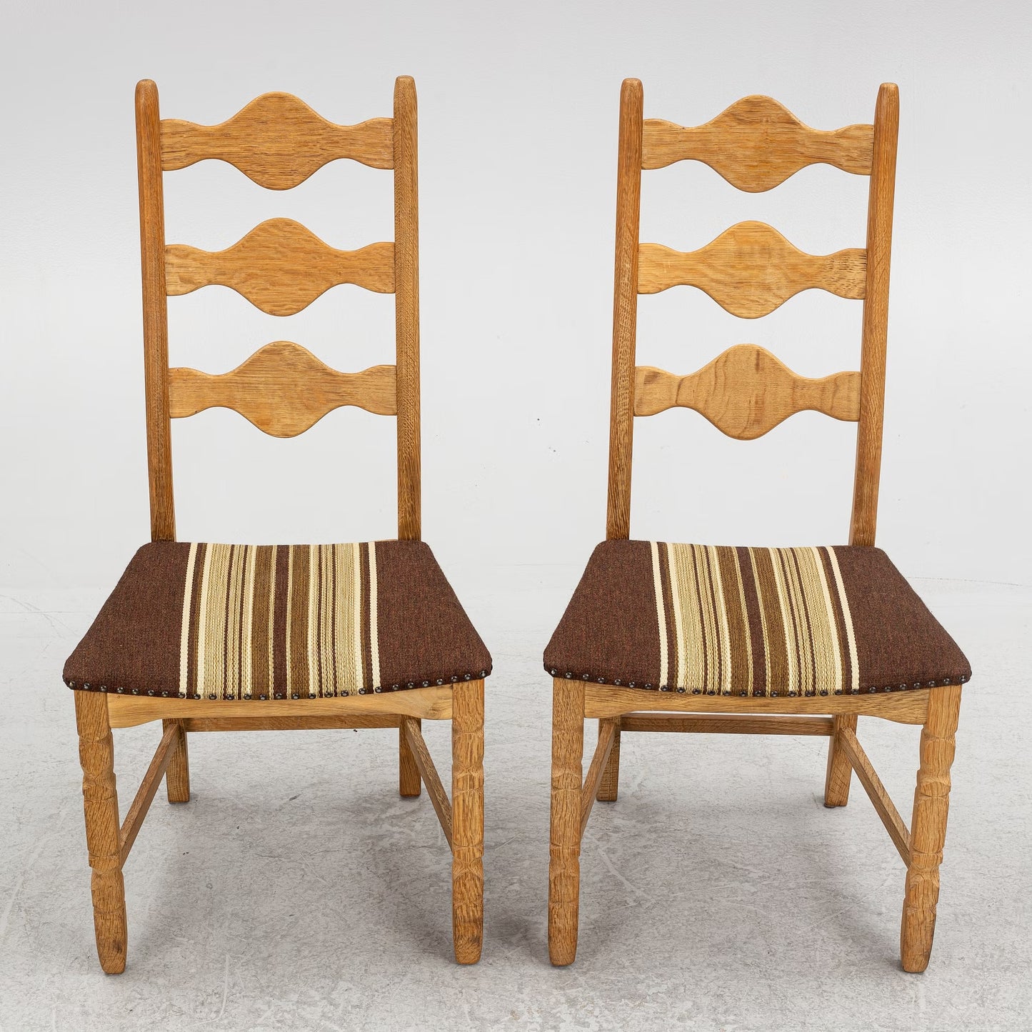 Henning Kjærnulf Set of 6 "Razorblade" Oak Chairs, Denmark 1960