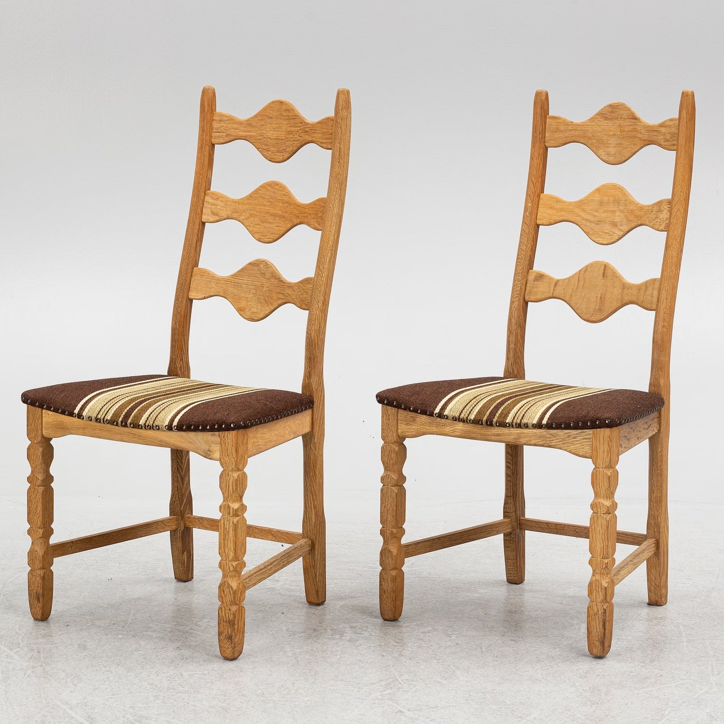 Henning Kjærnulf Set of 6 "Razorblade" Oak Chairs, Denmark 1960