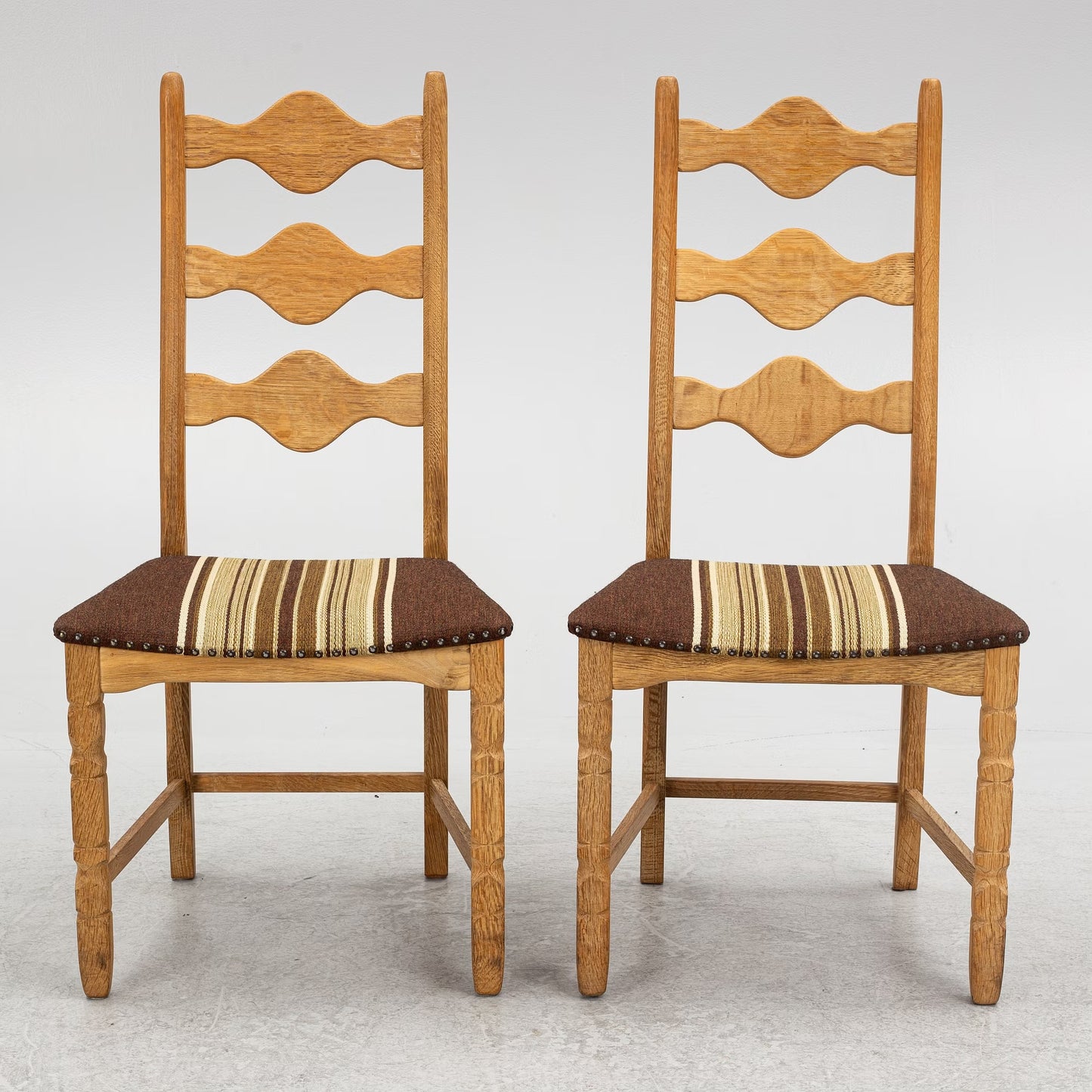 Henning Kjærnulf Set of 6 "Razorblade" Oak Chairs, Denmark 1960