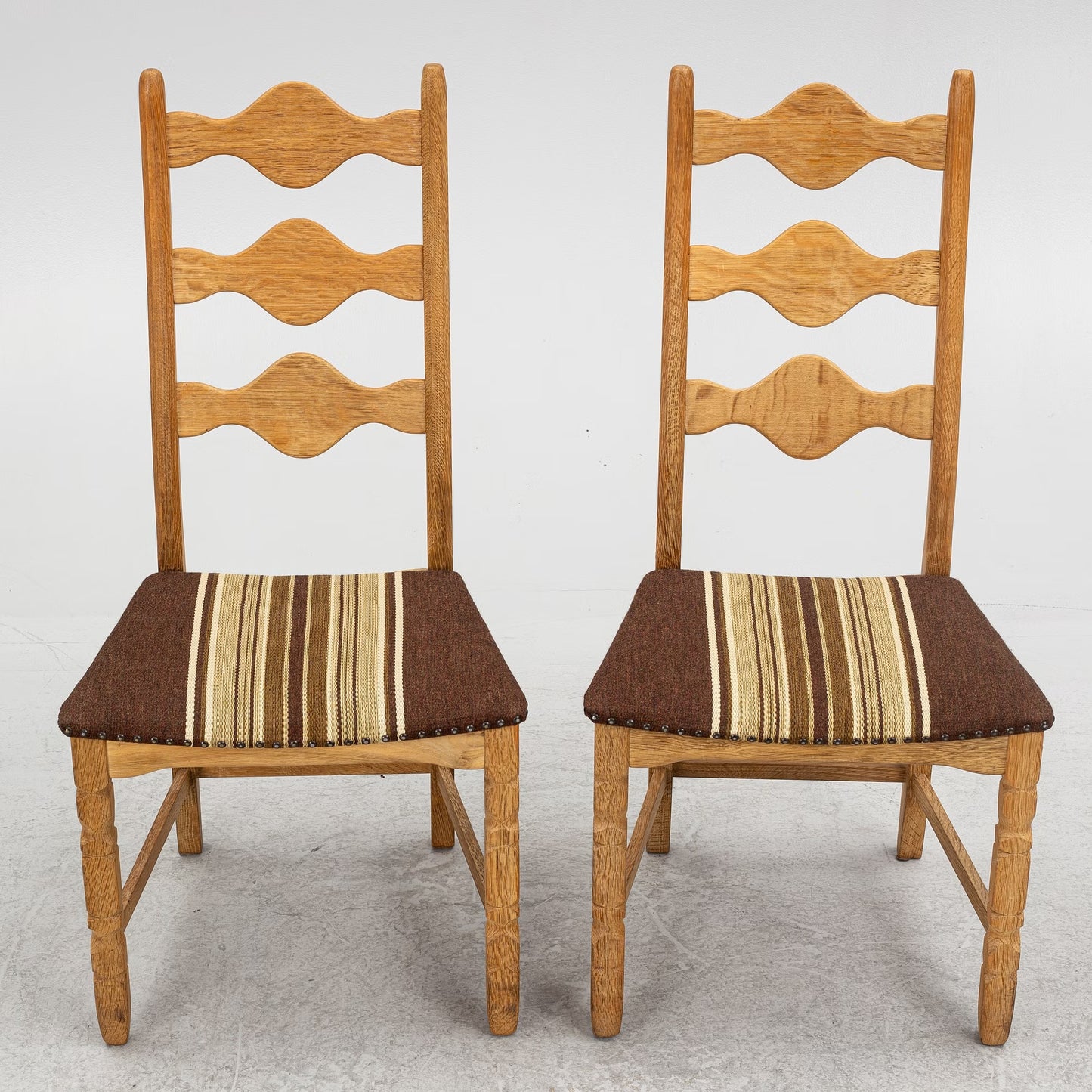 Henning Kjærnulf Set of 6 "Razorblade" Oak Chairs, Denmark 1960