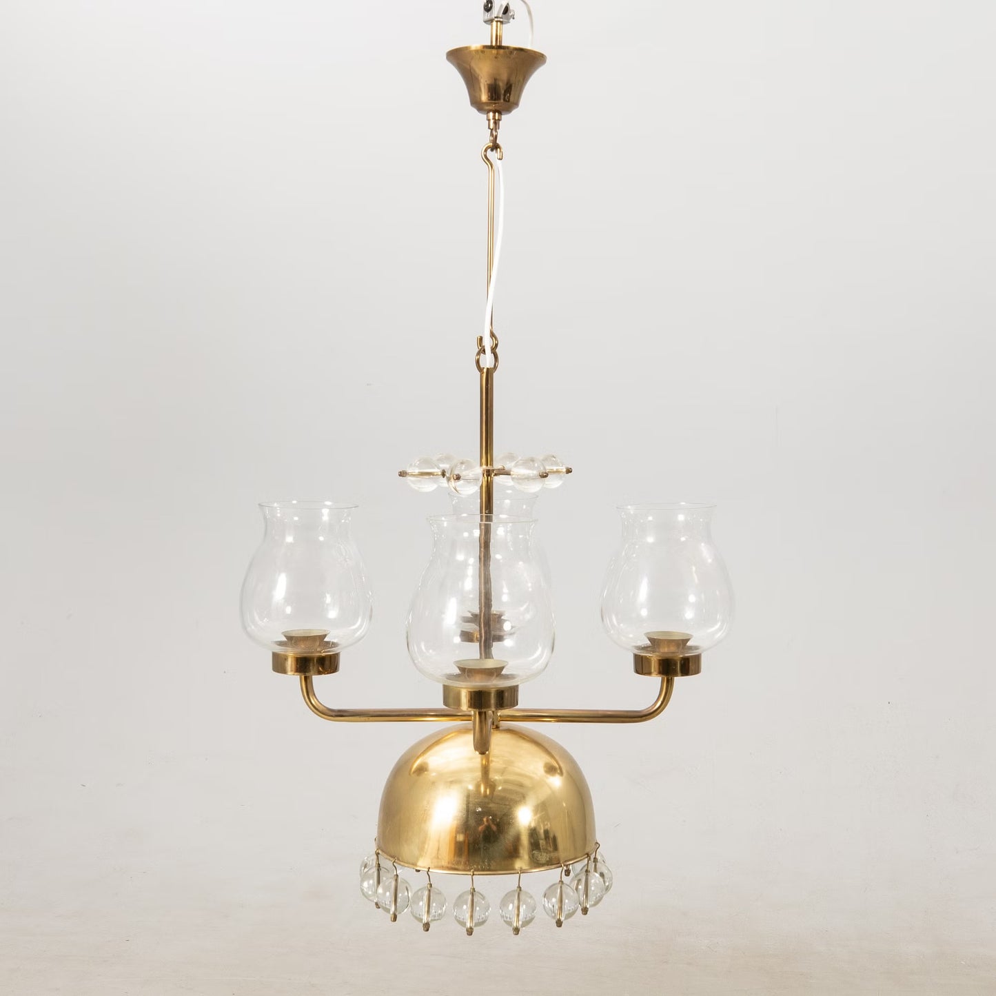 Erik Höglund chandelier Brass and Glass Sweden 1960