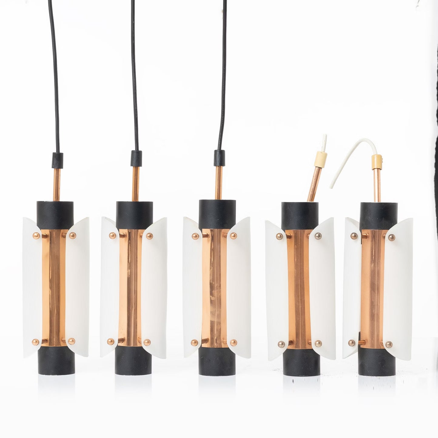 Ceiling light steel copper plexiglass Denmark 1960