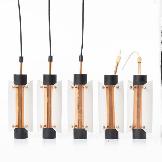 Ceiling light steel copper plexiglass Denmark 1960