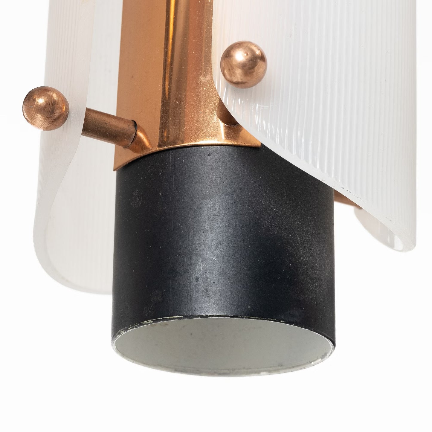 Ceiling light steel copper plexiglass Denmark 1960