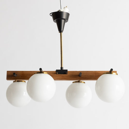 Stilnovo Style Ceiling light Mid-Century Modern Brass & Glass Italy 1960s