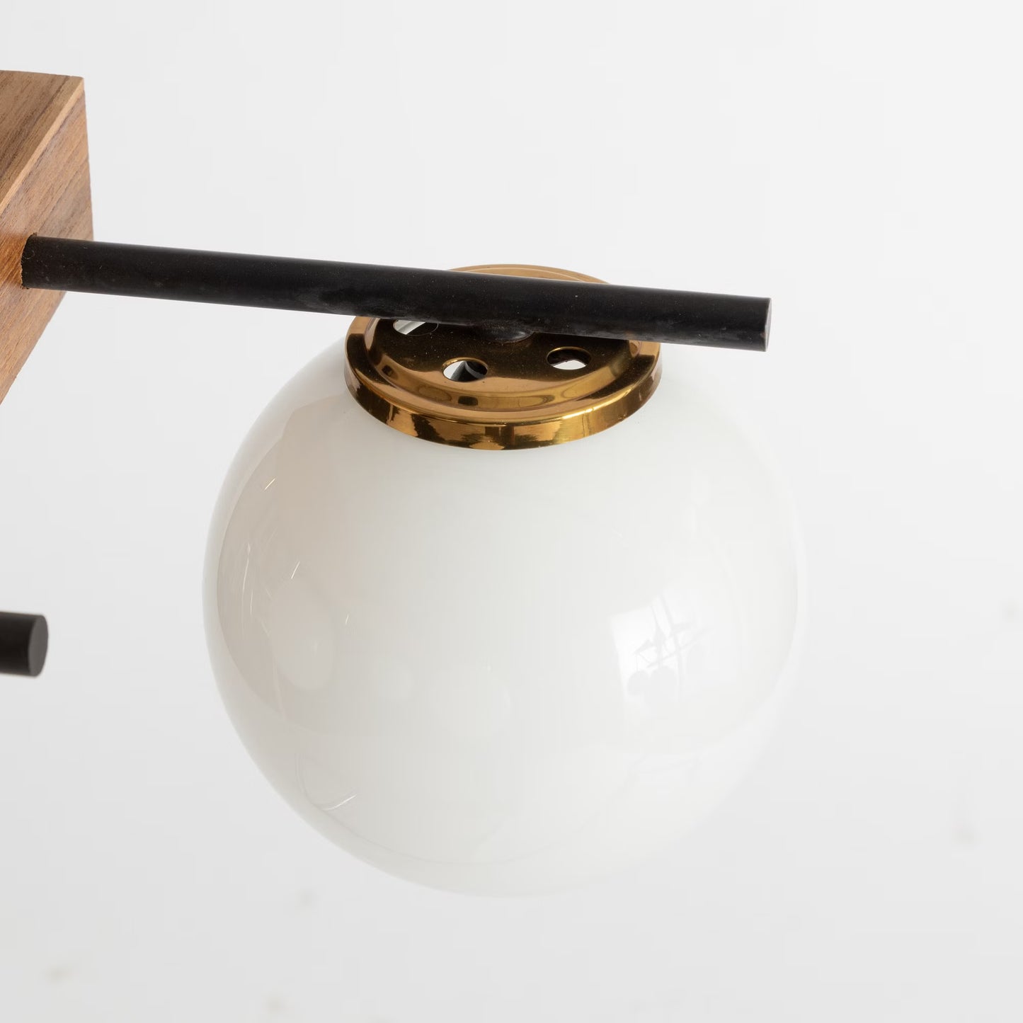 Stilnovo Style Ceiling light Mid-Century Modern Brass & Glass Italy 1960s