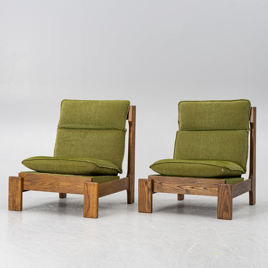 Pierre Chapo Style Armchair in Oak Brutalist France 1960s