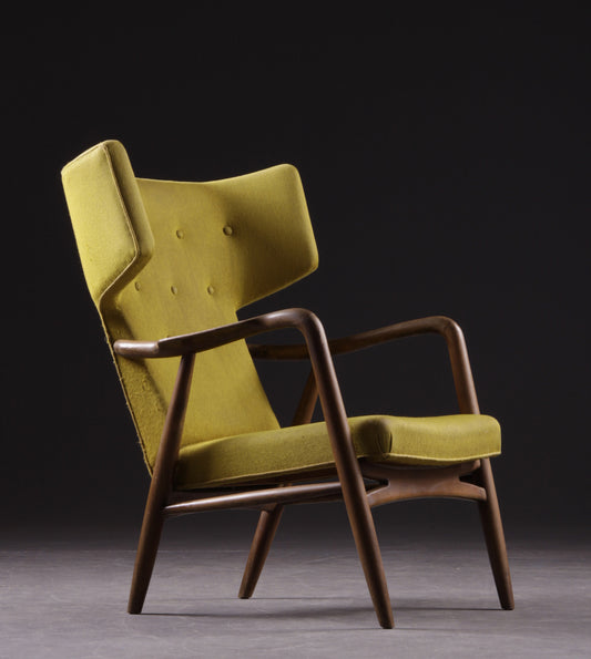 Wingback Armchairs by Eva Koppel for Slagelse Møbelværk, Denmark, 1947