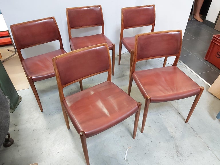 Niels Otto Moller Rosewood Armchair Mod N° 80 Set of 5 available