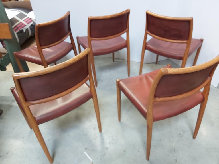 Niels Otto Moller Rosewood Armchair Mod N° 80 Set of 5 available