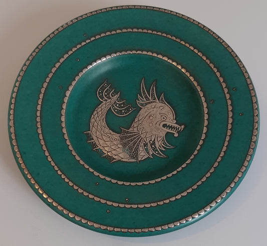 Wilhelm Kage Plate "Argenta" Gustavsberg Sweden 1950. Signed
