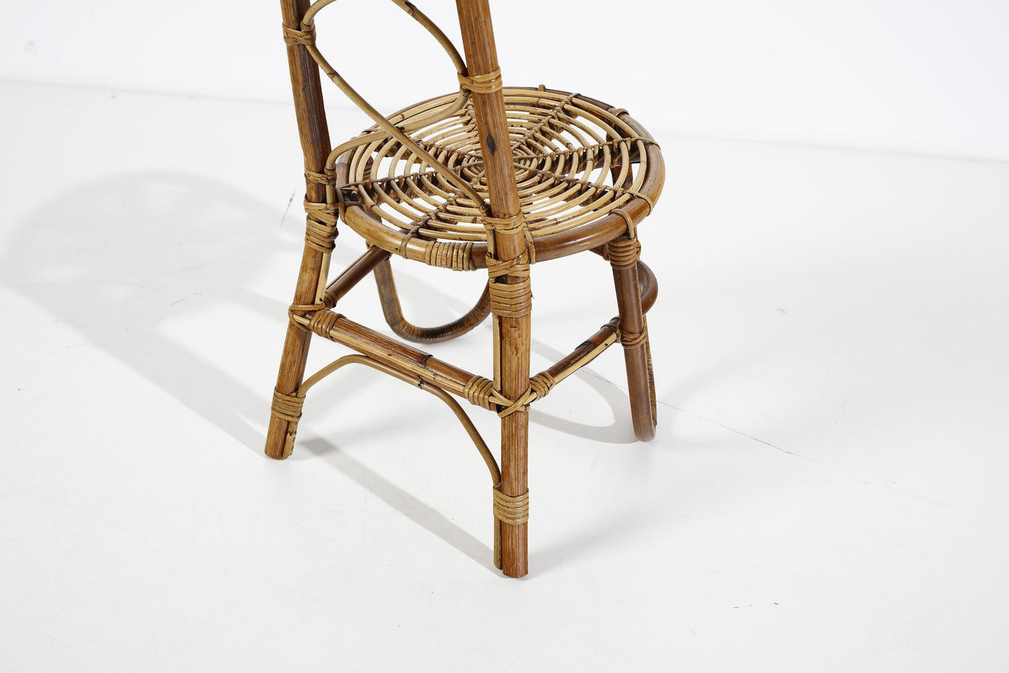 Sculptural Chair by Tito Agnoli Rattan and Bamboo, Italy, 1960