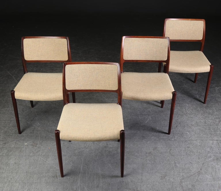 Niels Otto Moller Rosewood Armchair Mod N° 80 Set of 4