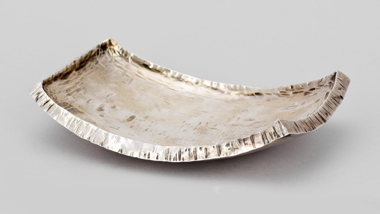 Rey Urban Unique Sterling Silver Dish Hand-Hammered Sweden 1960 Signed