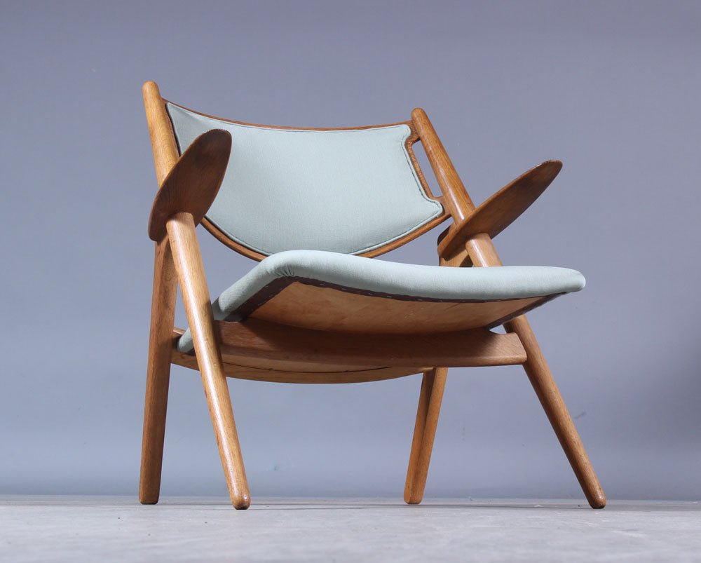 Hans J Wegner oak armchair Model Ch 28 Sawbuck for Carl Hansen Denmark 1960s