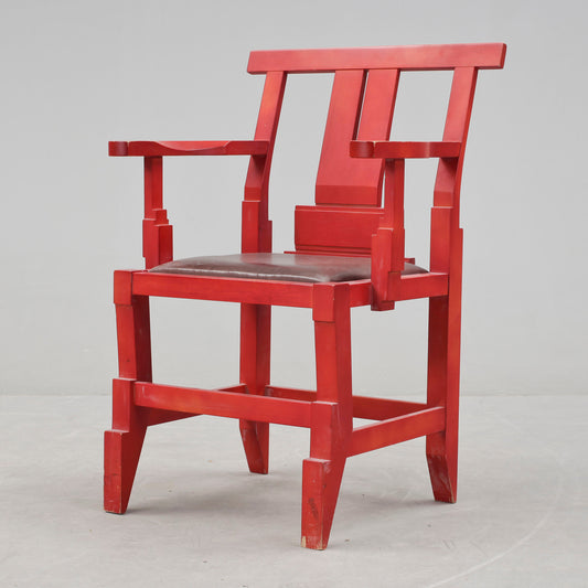 John Kandell Model " Solitar" Armchair in Orange, Sweden, 1980