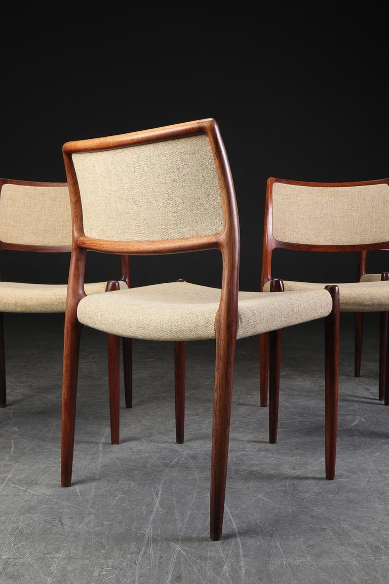 Niels Otto Moller Rosewood Armchair Mod N° 80 Set of 4