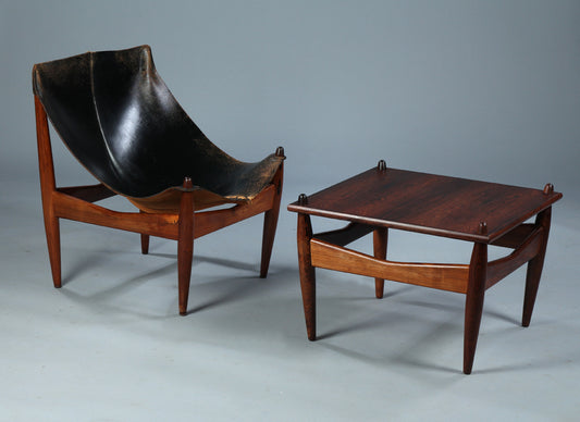 Illum Wikkelso easy chair and Table Mod '272' for C.F. Christiansen Sweden 1960