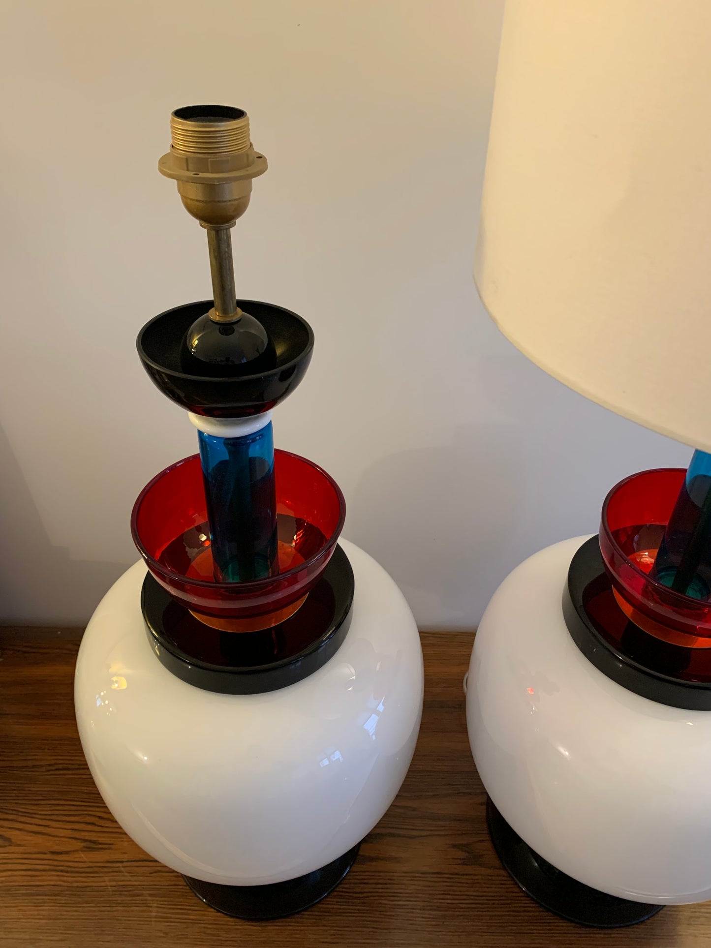Table Lamps XXL Ettore Sottsass Style in glass Italy Murano 1970