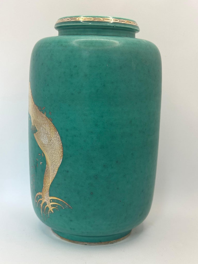 Wilhelm Kage vase 'Argenta' for Gustavsberg Sweden 1930 Signed