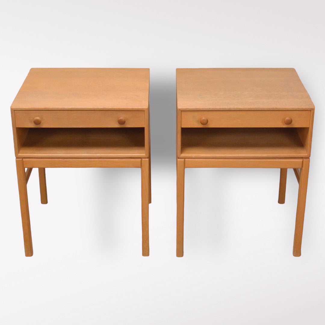 Sven Engström Gunnar Myrstrand bedside tables, "Casino", a pair Oak Sweden 1960