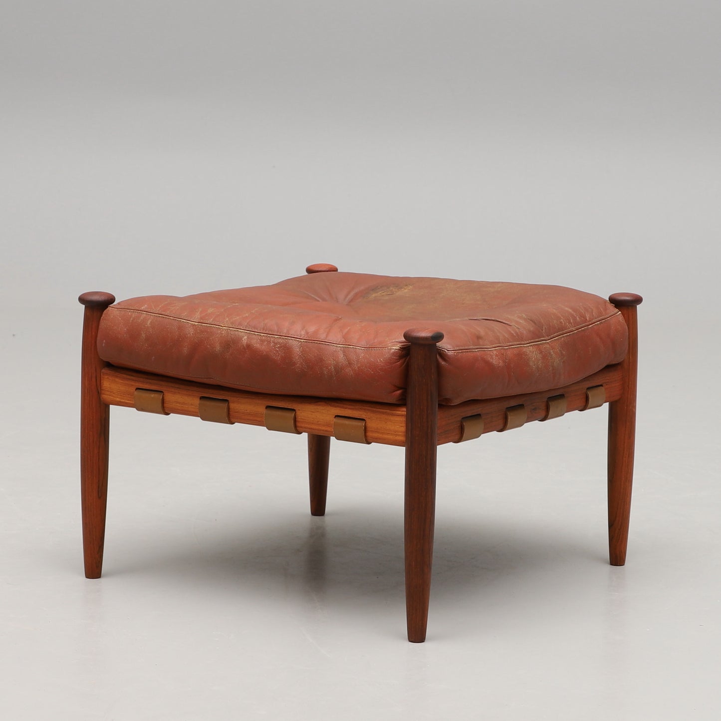 Eric Merthen Amiral Armchair with Pouf Rosewood  Ire Möbler, Sweden 1960